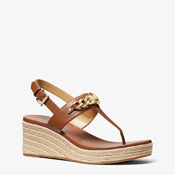 MICHAEL Michael Kors Roxane Leather Wedge Sandal - Picture 1 of 10